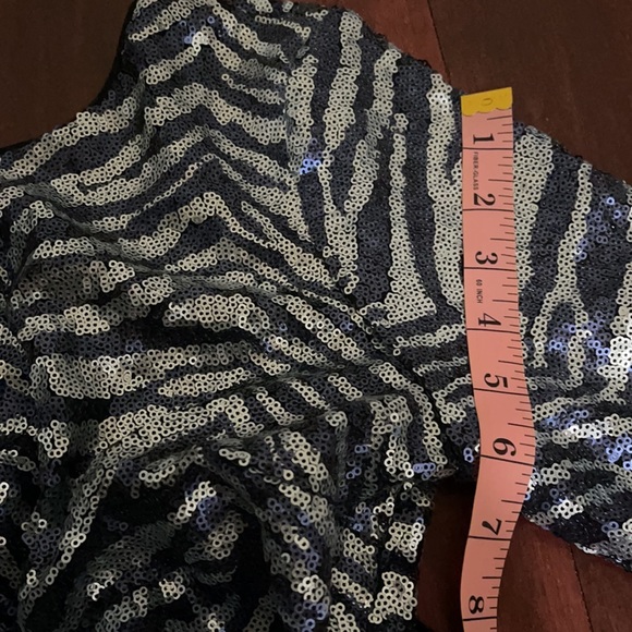 URBAN OUTFITTERS Zebra Sequin Mini Dress Navy Blue S/P - Picture 16 of 17